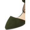 imageFSJ Women Classic Pointy Toe Ankle Strap DOrsay Flats Zipper Comfortable Walking Shoes Size 415 USOlive