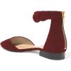 imageFSJ Women Classic Pointy Toe Ankle Strap DOrsay Flats Zipper Comfortable Walking Shoes Size 415 USWine