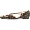 imageFSJ Women Flats Pointed Toe Crossed Strap DOrsay Studded Rivets Adjustable Buckle No Heel Party Dress Spikes Shoes Size 416 USBlack
