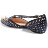 imageFSJ Women Flats Pointed Toe Crossed Strap DOrsay Studded Rivets Adjustable Buckle No Heel Party Dress Spikes Shoes Size 416 USBlue