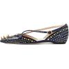 imageFSJ Women Flats Pointed Toe Crossed Strap DOrsay Studded Rivets Adjustable Buckle No Heel Party Dress Spikes Shoes Size 416 USBlue