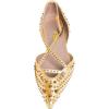 imageFSJ Women Flats Pointed Toe Crossed Strap DOrsay Studded Rivets Adjustable Buckle No Heel Party Dress Spikes Shoes Size 416 USGold