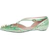 imageFSJ Women Flats Pointed Toe Crossed Strap DOrsay Studded Rivets Adjustable Buckle No Heel Party Dress Spikes Shoes Size 416 USLight Green