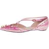 imageFSJ Women Flats Pointed Toe Crossed Strap DOrsay Studded Rivets Adjustable Buckle No Heel Party Dress Spikes Shoes Size 416 USLight Pink