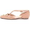 imageFSJ Women Flats Pointed Toe Crossed Strap DOrsay Studded Rivets Adjustable Buckle No Heel Party Dress Spikes Shoes Size 416 USPink