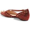 imageFSJ Women Flats Pointed Toe Crossed Strap DOrsay Studded Rivets Adjustable Buckle No Heel Party Dress Spikes Shoes Size 416 USRed
