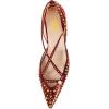imageFSJ Women Flats Pointed Toe Crossed Strap DOrsay Studded Rivets Adjustable Buckle No Heel Party Dress Spikes Shoes Size 416 USRed