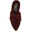imageFSJ Women Fur Mules Comfortable Pointed Closed Toe Flat Sandals SlipOn Furry Padded Backless Loafers Casual Slides Slippers Shoes Size 416 USRed