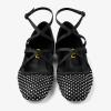 imageFSJ Women Mesh Ballet Flats Sparkly Rhinestones Embellished Square Toe Crisscross Strap with Buckle Mary Jane Ballerina Shoes Size 415 USBlack
