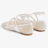 imageFSJ Women Mesh Ballet Flats Sparkly Rhinestones Embellished Square Toe Crisscross Strap with Buckle Mary Jane Ballerina Shoes Size 415 USWhite