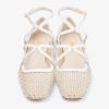 imageFSJ Women Mesh Ballet Flats Sparkly Rhinestones Embellished Square Toe Crisscross Strap with Buckle Mary Jane Ballerina Shoes Size 415 USWhite
