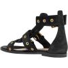 imageFSJ Women Open Toe Fisherman Gladiator Flat Sandal Three Buckle Strap Roman Studs Summer Casual Daily Shoes Size 416 USBlack