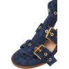 imageFSJ Women Open Toe Fisherman Gladiator Flat Sandal Three Buckle Strap Roman Studs Summer Casual Daily Shoes Size 416 USBlue