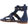 imageFSJ Women Open Toe Fisherman Gladiator Flat Sandal Three Buckle Strap Roman Studs Summer Casual Daily Shoes Size 416 USBlue