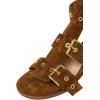 imageFSJ Women Open Toe Fisherman Gladiator Flat Sandal Three Buckle Strap Roman Studs Summer Casual Daily Shoes Size 416 USBrown