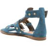 imageFSJ Women Open Toe Fisherman Gladiator Flat Sandal Three Buckle Strap Roman Studs Summer Casual Daily Shoes Size 416 USLight Blue