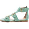imageFSJ Women Open Toe Fisherman Gladiator Flat Sandal Three Buckle Strap Roman Studs Summer Casual Daily Shoes Size 416 USLight Green