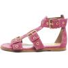 imageFSJ Women Open Toe Fisherman Gladiator Flat Sandal Three Buckle Strap Roman Studs Summer Casual Daily Shoes Size 416 USPink