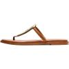 imageFSJ Women Open Toe Flat Thong Sandals TStrap Gold Detail Flip Flops SlipOn Slides Casual Summer Beach Fashion Slippers Size 416 USBrown