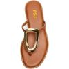 imageFSJ Women Open Toe Flat Thong Sandals TStrap Gold Detail Flip Flops SlipOn Slides Casual Summer Beach Fashion Slippers Size 416 USBrown