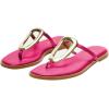 imageFSJ Women Open Toe Flat Thong Sandals TStrap Gold Detail Flip Flops SlipOn Slides Casual Summer Beach Fashion Slippers Size 416 USFuchsia