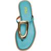 imageFSJ Women Open Toe Flat Thong Sandals TStrap Gold Detail Flip Flops SlipOn Slides Casual Summer Beach Fashion Slippers Size 416 USTurquoise