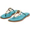 imageFSJ Women Open Toe Flat Thong Sandals TStrap Gold Detail Flip Flops SlipOn Slides Casual Summer Beach Fashion Slippers Size 416 USTurquoise