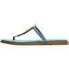 imageFSJ Women Open Toe Flat Thong Sandals TStrap Gold Detail Flip Flops SlipOn Slides Casual Summer Beach Fashion Slippers Size 416 USTurquoise