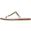 imageFSJ Women Open Toe Flat Thong Sandals TStrap Gold Detail Flip Flops SlipOn Slides Casual Summer Beach Fashion Slippers Size 416 USWhite