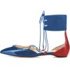 imageFSJ Women Pointed Toe DOrsay Ballet Flats Ankle Wrap Laceup Comfortable Ladies Casual Soft Dancing Dress Flat Shoes Size 415 USBluered