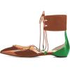 imageFSJ Women Pointed Toe DOrsay Ballet Flats Ankle Wrap Laceup Comfortable Ladies Casual Soft Dancing Dress Flat Shoes Size 415 USBrowngreen