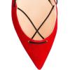 imageFSJ Women Pointed Toe DOrsay Ballet Flats Ankle Wrap Laceup Comfortable Ladies Casual Soft Dancing Dress Flat Shoes Size 415 USRedwhite Leopart