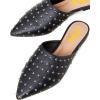 imageFSJ Women Pointed Toe Flats Mules Sandals Studded Backless Slip On Romantic Comfortable Slippers Casual Travel Date Party Slides Loafer Shoes Size 415 USBlack
