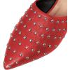 imageFSJ Women Pointed Toe Flats Mules Sandals Studded Backless Slip On Romantic Comfortable Slippers Casual Travel Date Party Slides Loafer Shoes Size 415 USRed