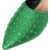 imageFSJ Women Pointed Toe Flats Mules Sandals Studded Backless Slip On Romantic Comfortable Slippers Casual Travel Date Party Slides Loafer Shoes Size 415 USGreen