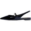 imageFSJ Women Slingback Flats with Beaded Studded Pointed Toe Pearl Strap Slip On Office Casual Comfort Ballet Shoes Size 416 USDark Blue