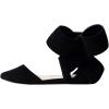 imageFSJ Women Chic Closed Pointed Toe DOrsay Ankle Strap Ballet Flats Shoes Large Side Bows Comfortable Shoes Size 416 USBlack Suede