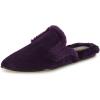 imageFSJ Women Fur Mules Comfortable Pointed Closed Toe Flat Sandals SlipOn Furry Padded Backless Loafers Casual Slides Slippers Shoes Size 416 USPurple