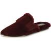 imageFSJ Women Fur Mules Comfortable Pointed Closed Toe Flat Sandals SlipOn Furry Padded Backless Loafers Casual Slides Slippers Shoes Size 416 USRed