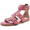 imageFSJ Women Open Toe Fisherman Gladiator Flat Sandal Three Buckle Strap Roman Studs Summer Casual Daily Shoes Size 416 USPink