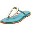 imageFSJ Women Open Toe Flat Thong Sandals TStrap Gold Detail Flip Flops SlipOn Slides Casual Summer Beach Fashion Slippers Size 416 USTurquoise