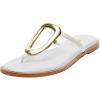 imageFSJ Women Open Toe Flat Thong Sandals TStrap Gold Detail Flip Flops SlipOn Slides Casual Summer Beach Fashion Slippers Size 416 USWhite