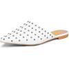 imageFSJ Women Pointed Toe Flats Mules Sandals Studded Backless Slip On Romantic Comfortable Slippers Casual Travel Date Party Slides Loafer Shoes Size 415 USWhite