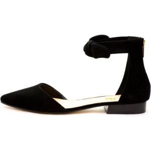 imageFSJ Women Classic Pointy Toe Ankle Strap DOrsay Flats Zipper Comfortable Walking Shoes Size 415 USBlack