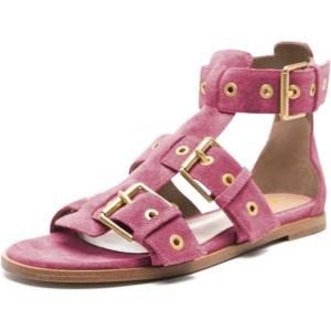 imageFSJ Women Open Toe Fisherman Gladiator Flat Sandal Three Buckle Strap Roman Studs Summer Casual Daily Shoes Size 416 USPink