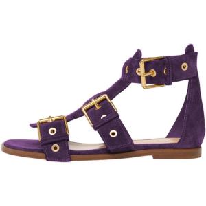 imageFSJ Women Open Toe Fisherman Gladiator Flat Sandal Three Buckle Strap Roman Studs Summer Casual Daily Shoes Size 416 USPurple