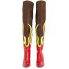 imageFSJ Women Stylish Flame Knee High Heel Boots Pointed Toe Stiletto Over the Knee Boots Fashion Thigh High Winter Warm Long Boots Size 415 USBrown