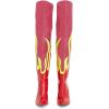 imageFSJ Women Stylish Flame Knee High Heel Boots Pointed Toe Stiletto Over the Knee Boots Fashion Thigh High Winter Warm Long Boots Size 415 USPink