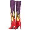 imageFSJ Women Stylish Flame Knee High Heel Boots Pointed Toe Stiletto Over the Knee Boots Fashion Thigh High Winter Warm Long Boots Size 415 USPurple
