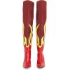 imageFSJ Women Stylish Flame Knee High Heel Boots Pointed Toe Stiletto Over the Knee Boots Fashion Thigh High Winter Warm Long Boots Size 415 USRed